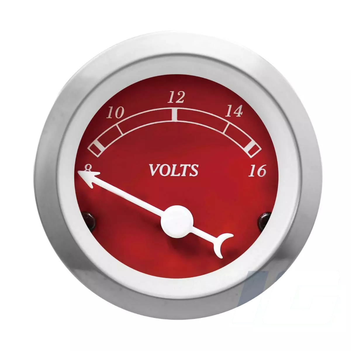 52mm Red Face White Needle - Volt Gauge For Vintage Car